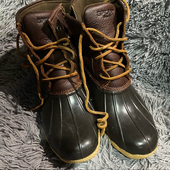 Sperry Tan Dark Brow Saltwater Duck Booties - Picture 3 of 8